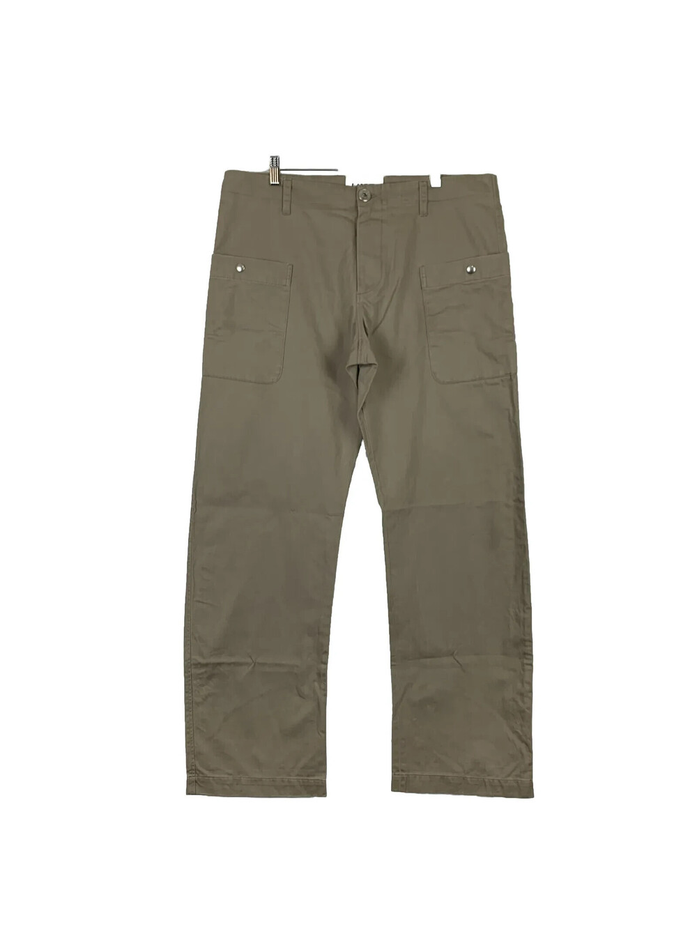 Lanvin Chino Cargo Pants Mens Sz 52 Khaki Green Cotton Blend Straight Leg 36x32